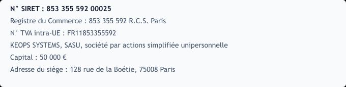 Informations éditeur du site