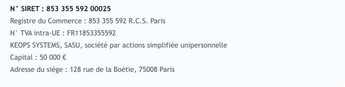 Informations éditeur du site